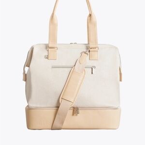 BEIS Tan and Cream Duffel Bag with Minimalist Design